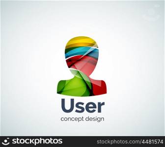 User avatar logo template, abstract geometric glossy business icon