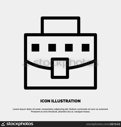 User, Bag, Business, Office Line Icon Vector