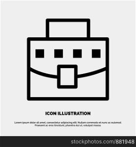 User, Bag, Business, Office Line Icon Vector