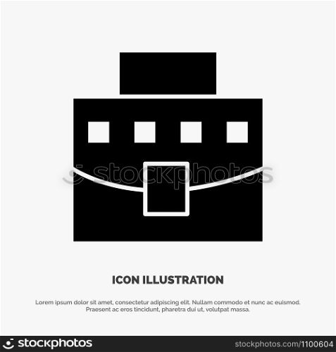User, Bag, Business, Office solid Glyph Icon vector
