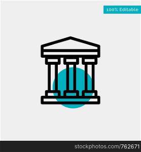 User, Bank, Cash turquoise highlight circle point Vector icon