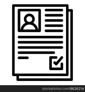 User cv icon outline vector. New form. Online user. User cv icon outline vector. New form