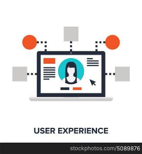 user experience. Abstract vector illustration of user experience flat design concept.