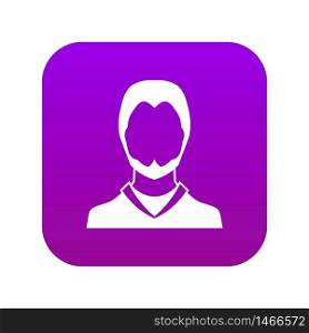 User icon digital purple for any design isolated on white vector illustration. User icon digital purple