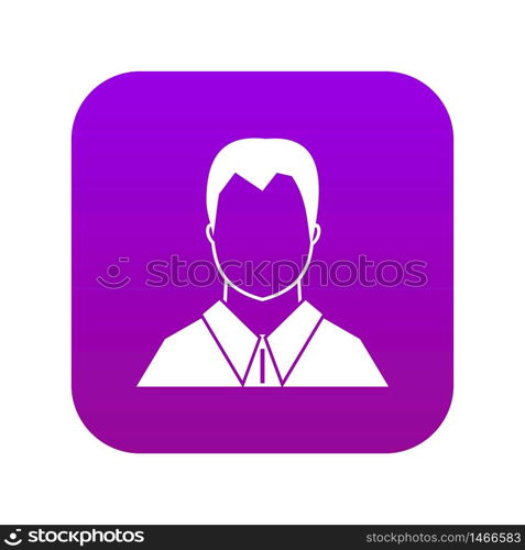 User icon digital purple for any design isolated on white vector illustration. User icon digital purple