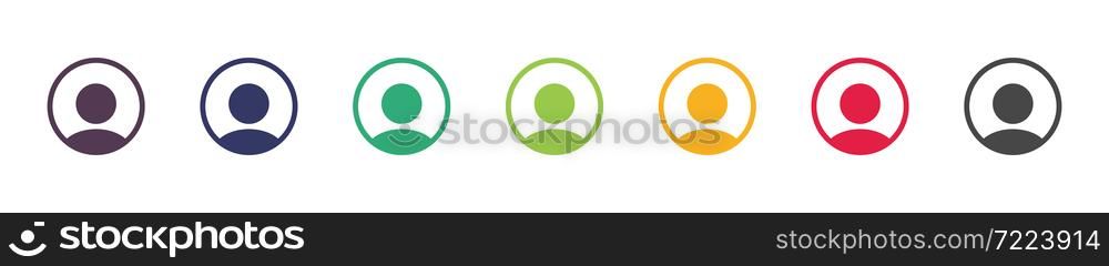 User icon isolated. Color avatar button in flat. Vector illustration on white background