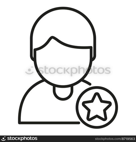 User icon outline vector. Star review. Survey rate. User icon outline vector. Star review