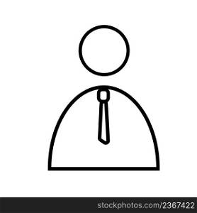 User icon. Silhouette of an office worker in a tie symbol. Avatar person vector.