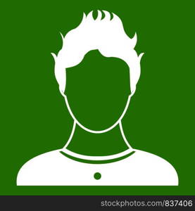 User icon white isolated on green background. Vector illustration. User icon green