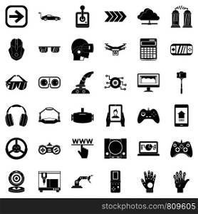 User icons set. Simple style of 36 fauna vector icons for web isolated on white background. Barbecue icons set, simple style