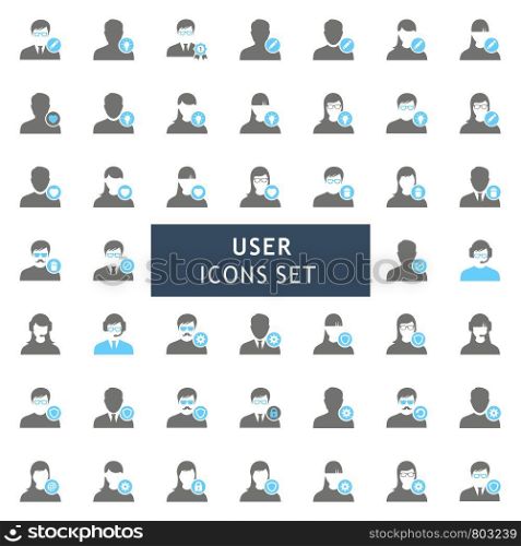 User icons set vector