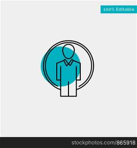 User, Id, Login, Image turquoise highlight circle point Vector icon