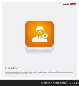 User Idea icon Orange Abstract Web Button - Free vector icon