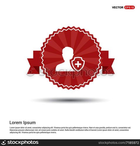 User insurance icon - Red Ribbon banner