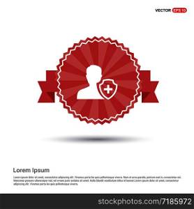 User insurance icon - Red Ribbon banner