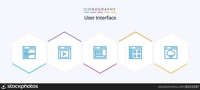 User Interface 25 Blue icon pack including interface. app. user. interface