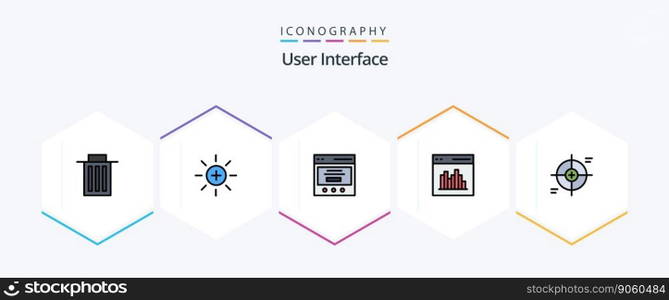 User Interface 25 FilledLine icon pack including interface. coding. user. app. user