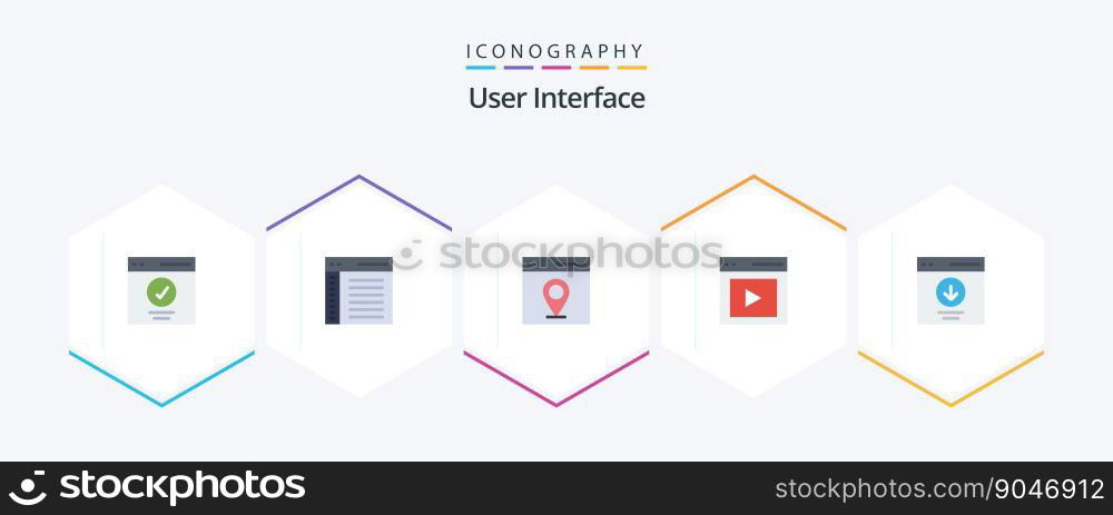 User Interface 25 Flat icon pack including interface. communication. interface. map