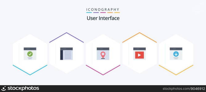 User Interface 25 Flat icon pack including interface. communication. interface. map