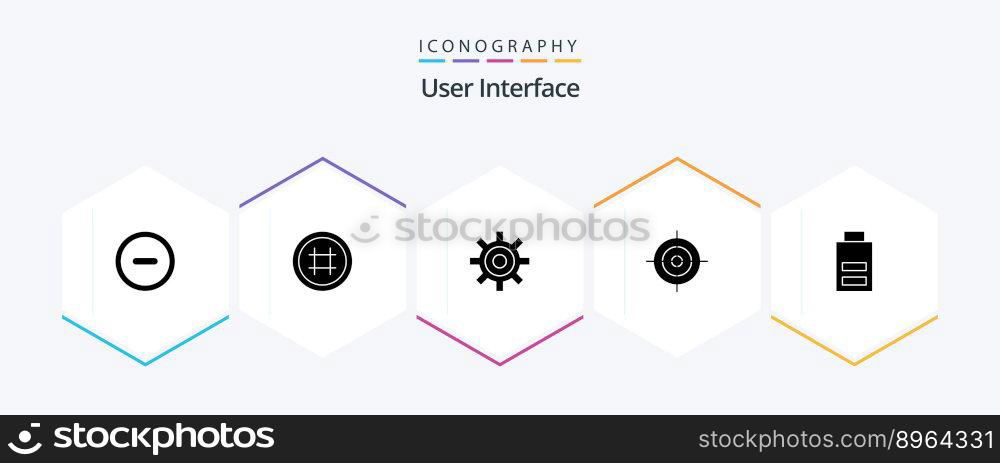User Interface 25 Glyph icon pack including user. interface. interface. battery. interface