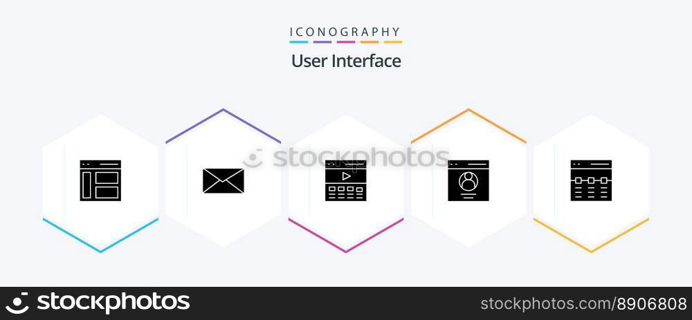 User Interface 25 Glyph icon pack including user. interface. interface. communication. interface