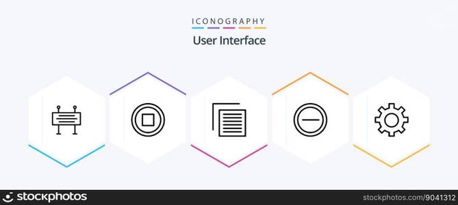 User Interface 25 Line icon pack including interface. setting. document. user. interface