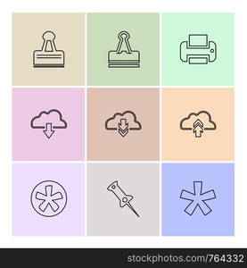 user interface , application icons , messages , books , icon, vector, design, flat, collection, style, creative, icons , download , upload , printer , menu , percentage , email ,