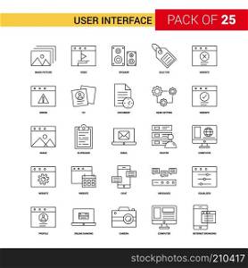 User Interface  Black Line Icon - 25 Business Outline Icon Set