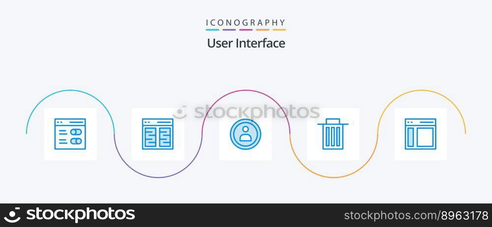 User Interface Blue 5 Icon Pack Including . trash. interface. interface. user