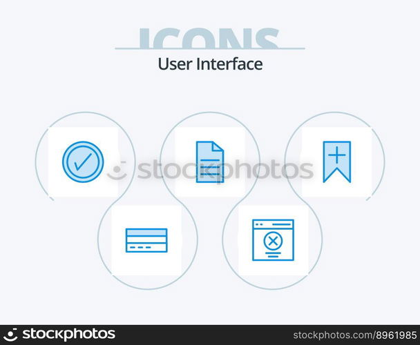 User Interface Blue Icon Pack 5 Icon Design. interface. data. interface. file. interface