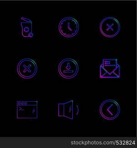 user interface , buttons , application , multimedia , speaker, sound , mute , clock , menu , paper pin , bin , next , back , icon, vector, design, flat, collection, style, creative, icons