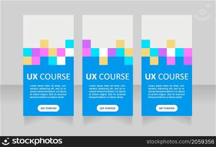 User interface design education web banner design template. Vector flyer with text space. Advertising placard with customized copyspace. Promotional printable poster for advertising. Graphic layout. User interface design education web banner design template