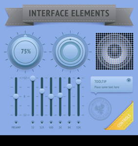 User interface elements. Vector saved as EPS-10, file contains objects with transparency (shadows etc.)