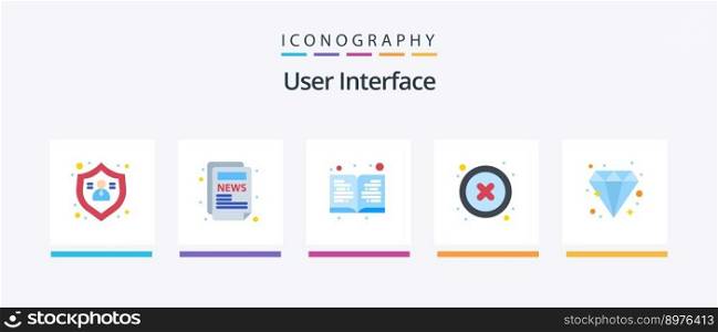 User Interface Flat 5 Icon Pack Including . diamond. education. brilliant. interface. Creative Icons Design