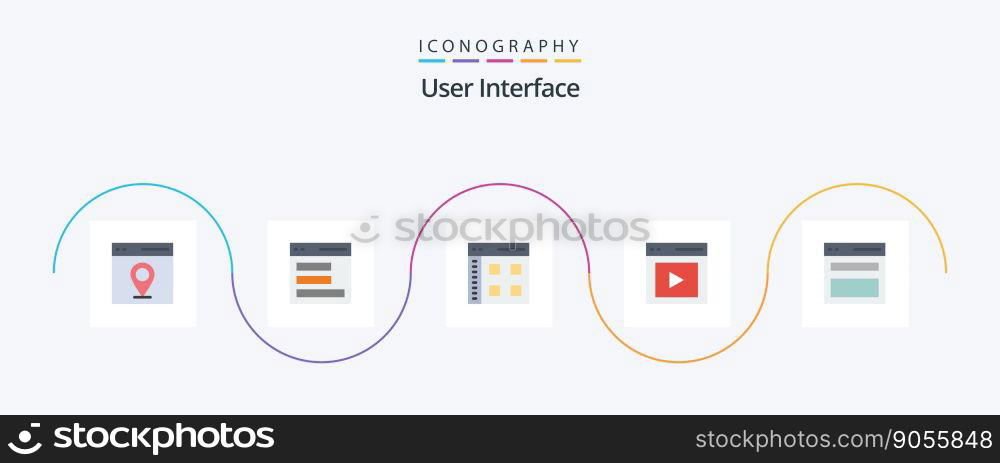 User Interface Flat 5 Icon Pack Including interface. communication. user. web. interface