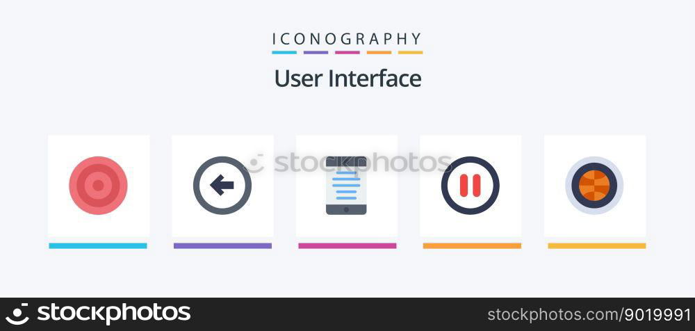 User Interface Flat 5 Icon Pack Including interface. user. left. pause. user. Creative Icons Design