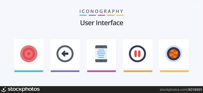 User Interface Flat 5 Icon Pack Including interface. user. left. pause. user. Creative Icons Design