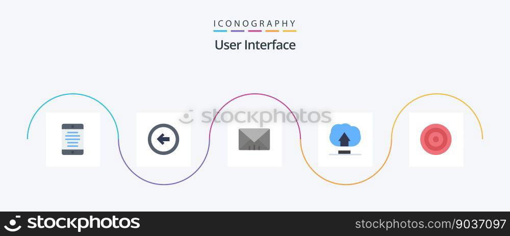 User Interface Flat 5 Icon Pack Including line. basic. left. user. interface