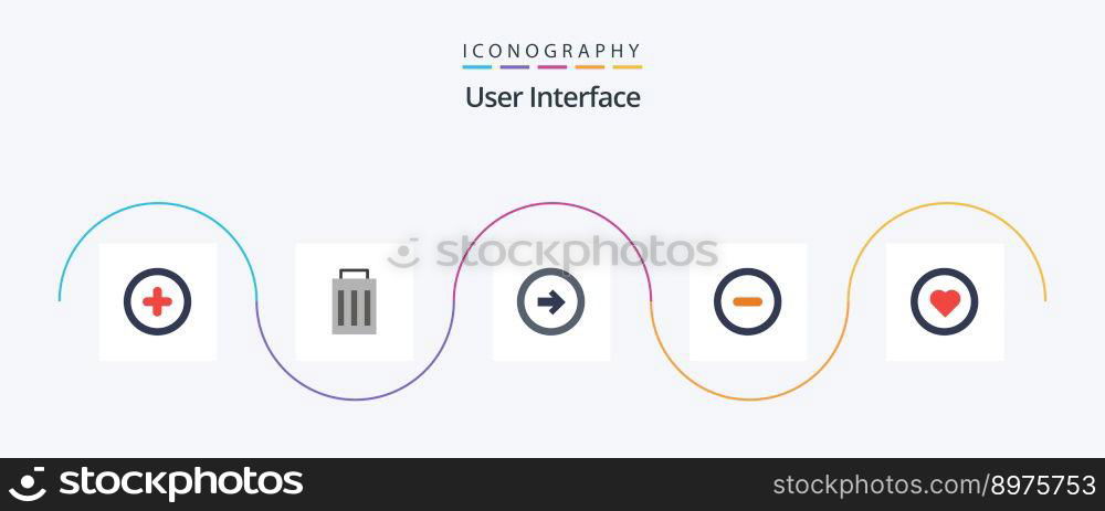 User Interface Flat 5 Icon Pack Including love. interface. button. user. interface