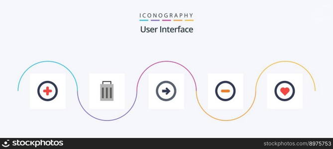 User Interface Flat 5 Icon Pack Including love. interface. button. user. interface