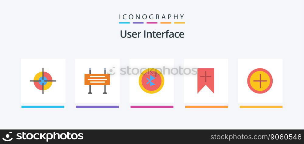 User Interface Flat 5 Icon Pack Including user. interface. bluetooth. user. plus. Creative Icons Design