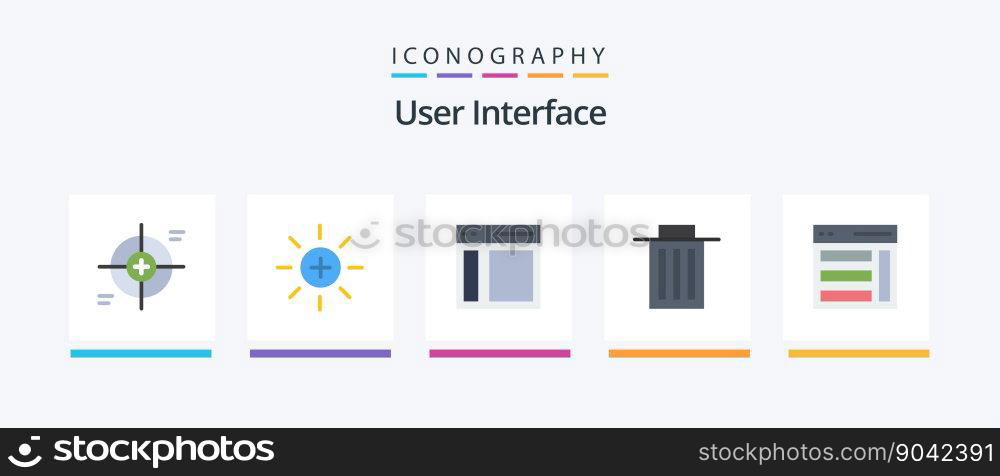 User Interface Flat 5 Icon Pack Including user. interface. user. delete. sidebar. Creative Icons Design