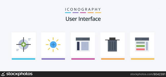 User Interface Flat 5 Icon Pack Including user. interface. user. delete. sidebar. Creative Icons Design