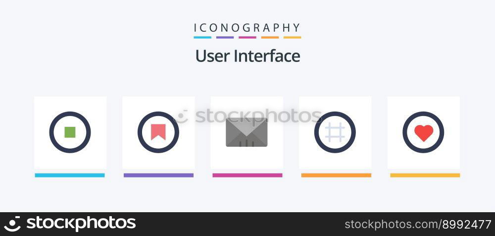 User Interface Flat 5 Icon Pack Including user. like. message. interface. ui. Creative Icons Design