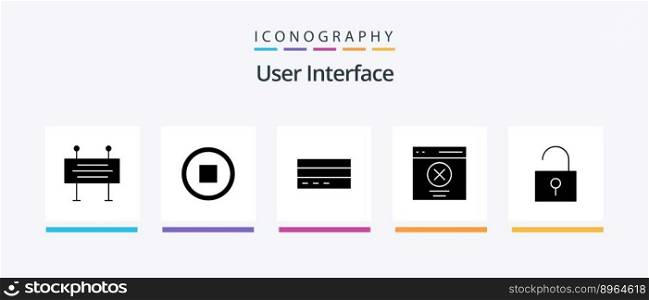 User Interface Glyph 5 Icon Pack Including message. error. business. communication. interface. Creative Icons Design