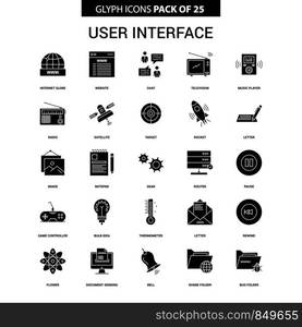 User Interface Glyph Vector Icon set