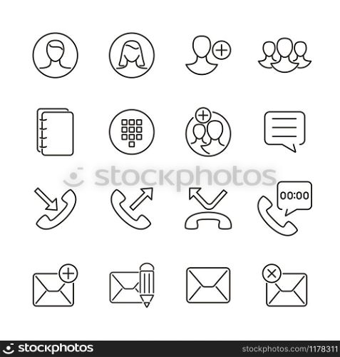 User interface icon for contact, call and messaging