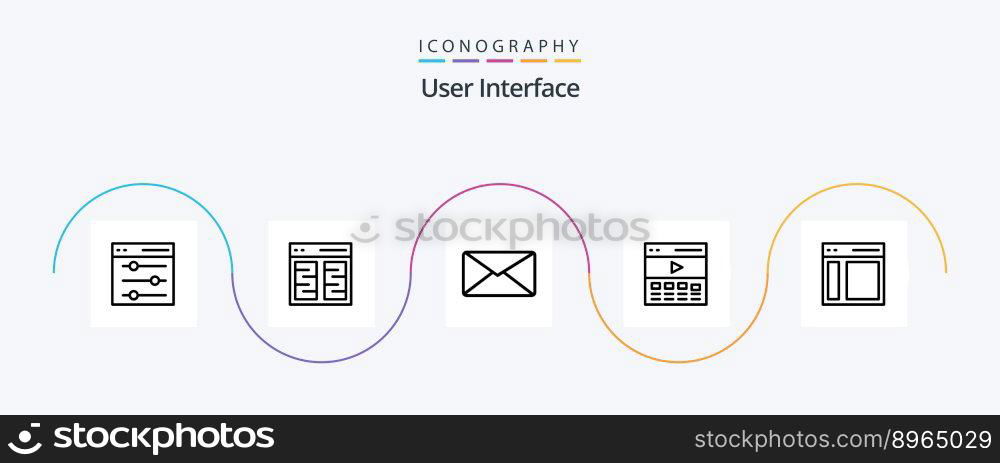 User Interface Line 5 Icon Pack Including interface. header. interface. communication. user