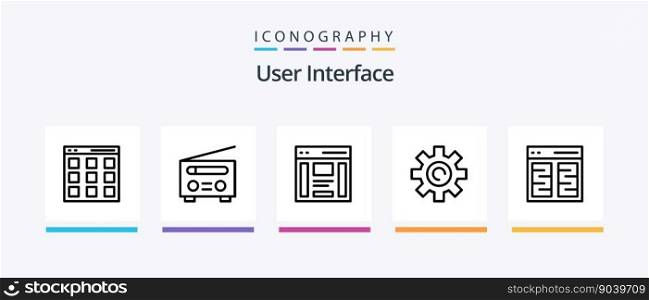 User Interface Line 5 Icon Pack Including user. interface. user. gear. user. Creative Icons Design