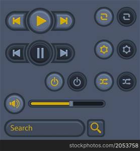 user interface music button design